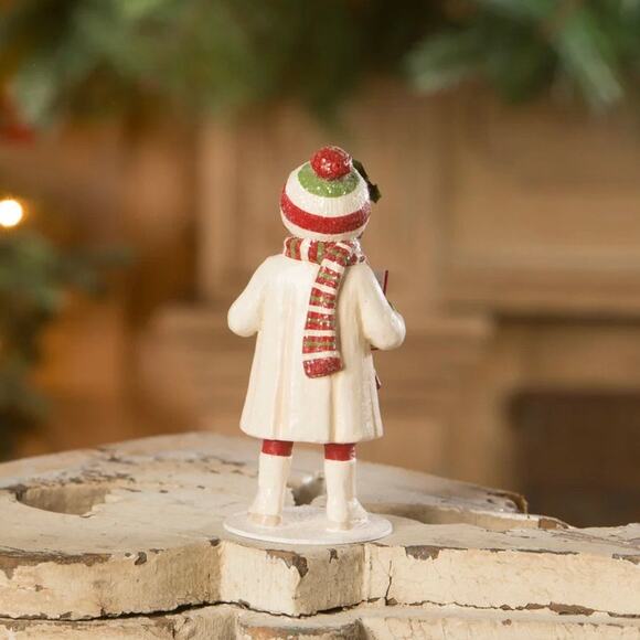 Bethany Lowe Christmas Caroling Leah With Book TD2150 NEW - Picture 2 of 3